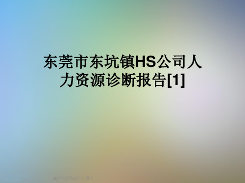 东莞市东坑镇HS公司人力资源诊断报告[1]