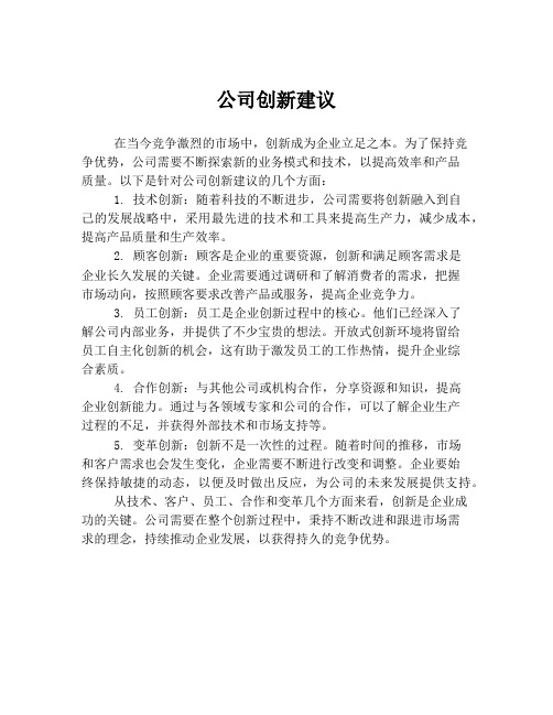 公司创新建议