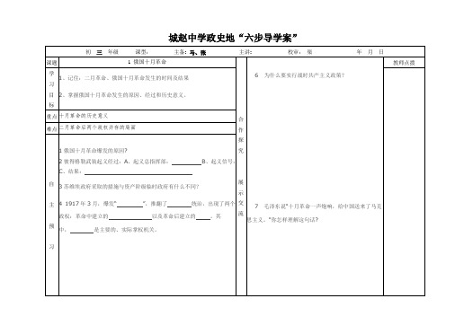 九年级下历史学案