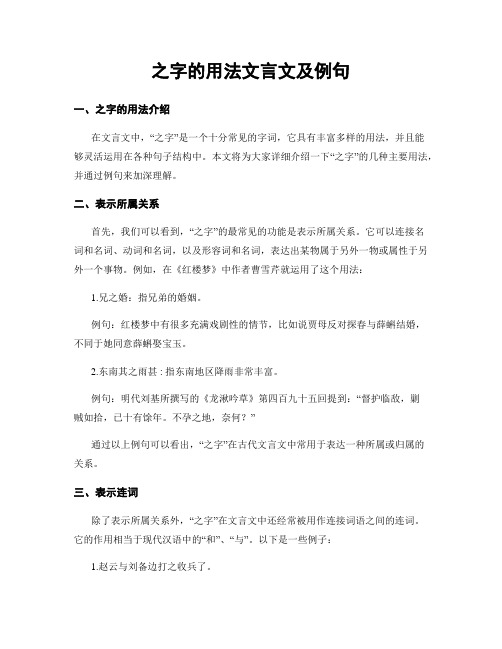 之字的用法文言文及例句