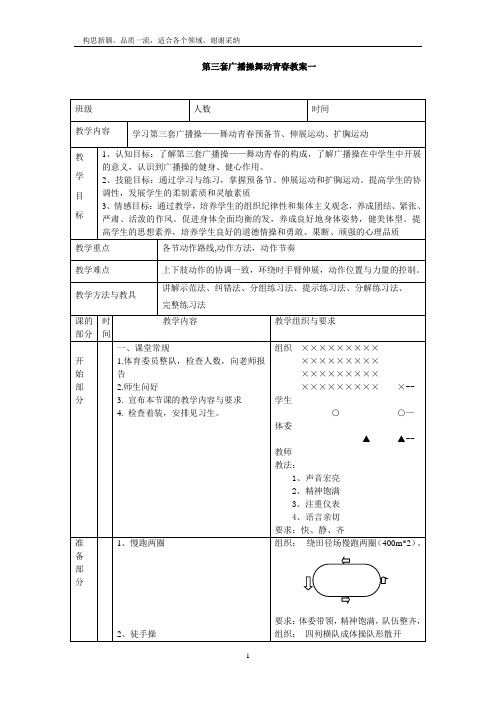 舞动青春广播操教案