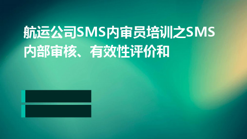 航运公司SMS内审员培训之SMS内部审核、有效性评价和