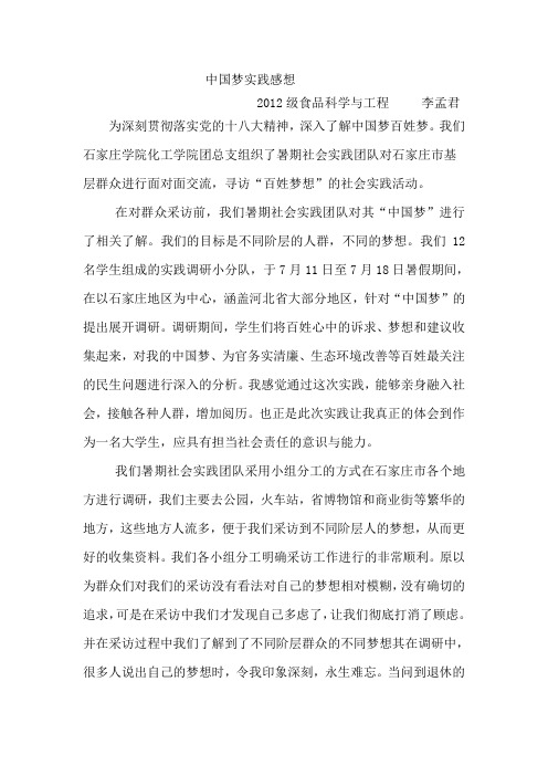 中国梦 Microsoft Word 文档