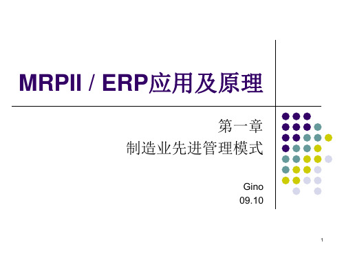 ERPMRPII理论及应用第一章制造业先进管理模式ppt课件