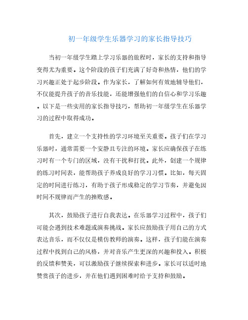 初一年级学生乐器学习的家长指导技巧