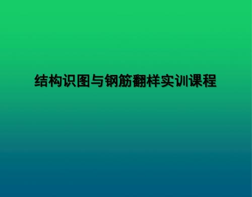 结构识图与钢筋翻样实训教程项目6编制板钢筋配料单