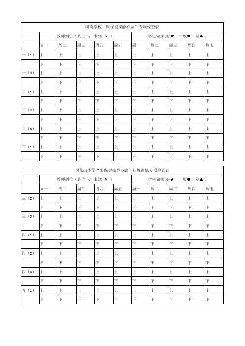 眼保健操检查表