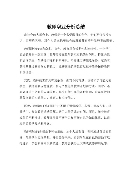 教师职业分析总结