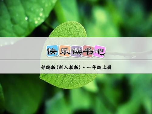 【部编版一年级上册语文】第一单元：快乐读书吧