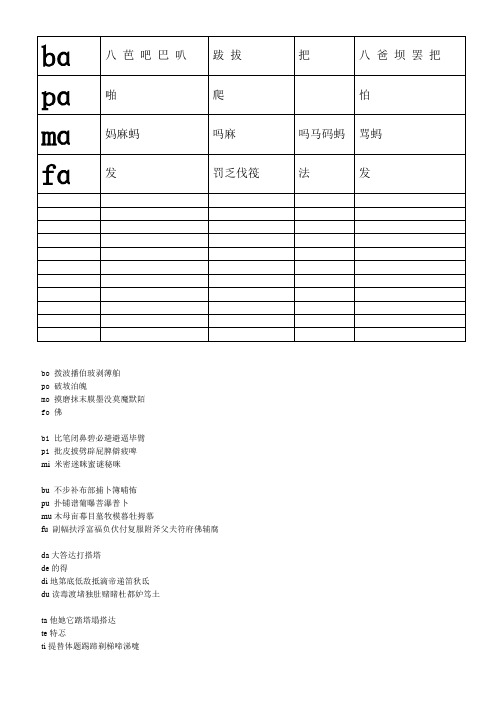 拼音学习同音字汇总