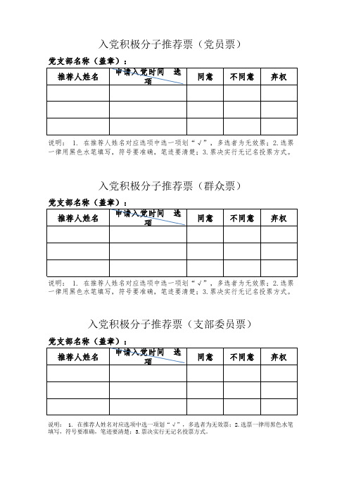 积极分子选票