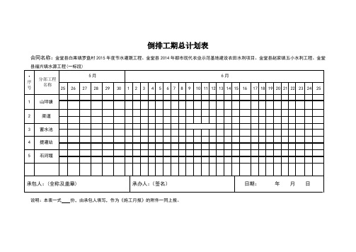 倒排工期表