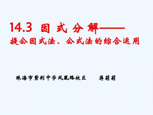 数学人教版八年级上册14.3因式分解----提公因式法、公式法的综合运用