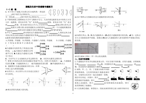 透镜及生活中的透镜强化练习