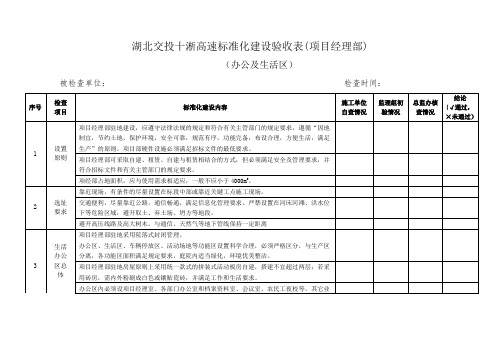 标准化验收记录表