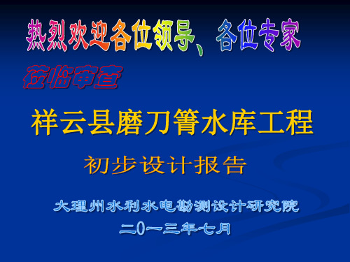 磨刀箐初设汇报(烟草)