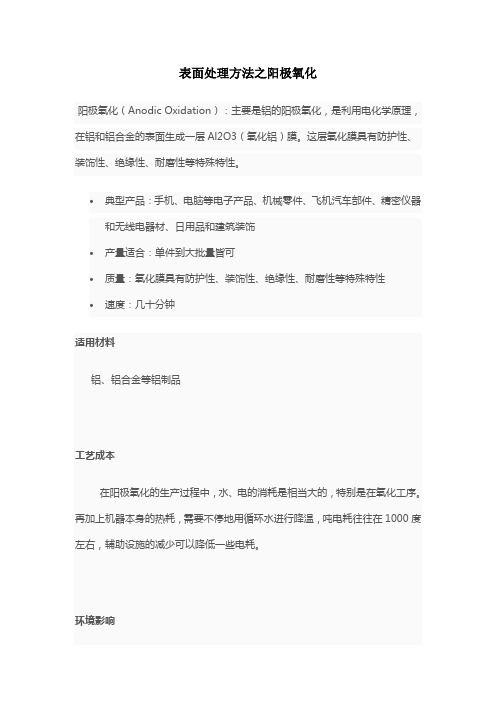 表面处理方法之阳极氧化