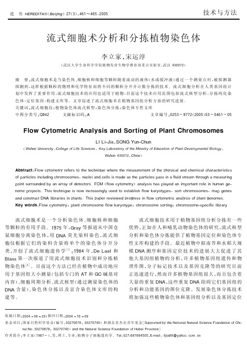 流式细胞术分析和分拣植物染色体