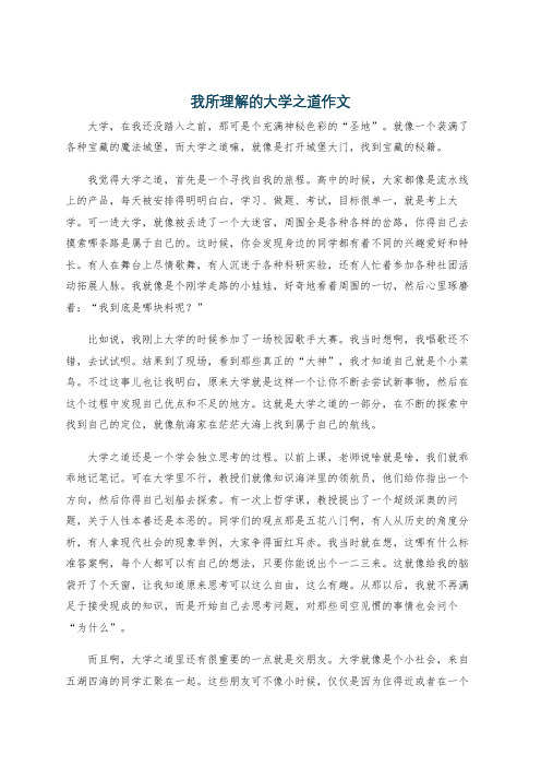 我所理解的大学之道作文