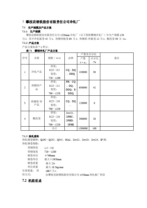 攀枝花钢铁股份有限责任公司冷轧厂