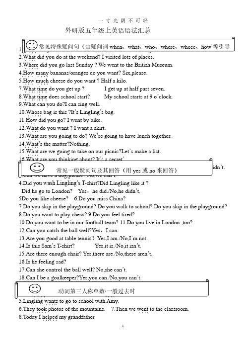 外研版五年级上英语语法句型要点汇总.pdf