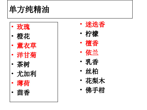 单方纯精油专业知识讲座