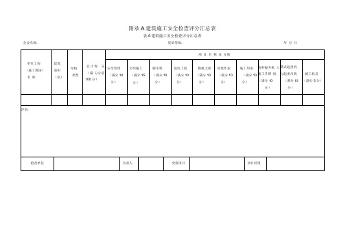 建筑施工安全检查评分表jgj59-版电子教案