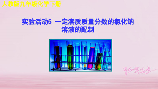 2019年秋九年级化学下册教学课件(苏教版)：实验活动5 一定溶质质量分数的氯化钠溶液的配制(共19张PPT)