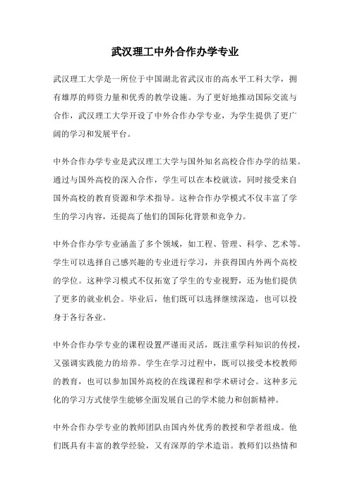 武汉理工中外合作办学专业