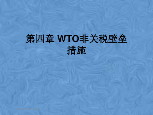 第四章 WTO非关税壁垒措施