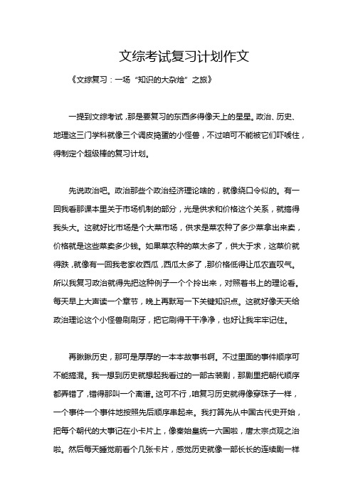 文综考试复习计划作文