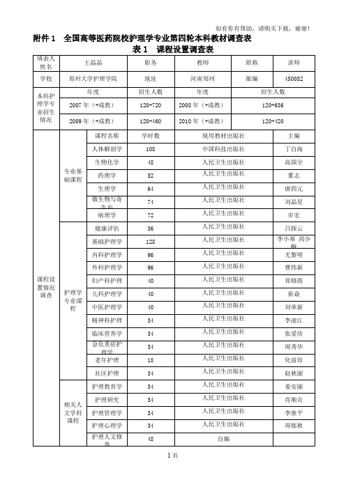 护理学专业教材推荐