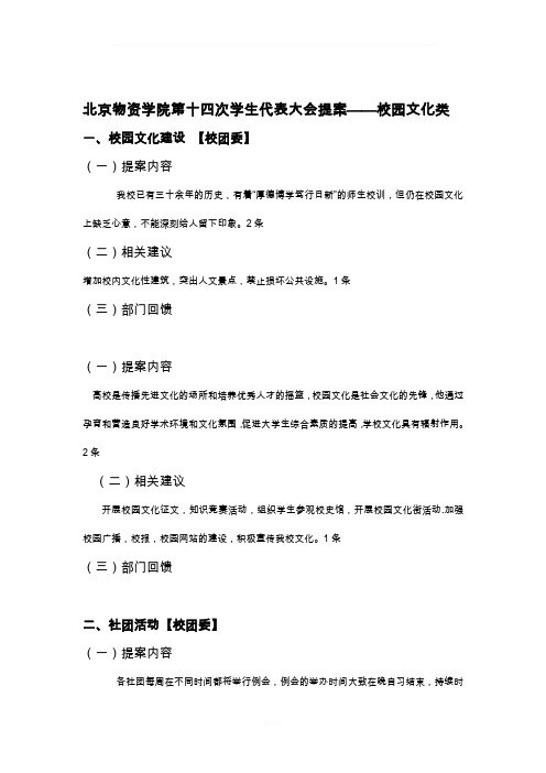 学代会提案——校园文化类