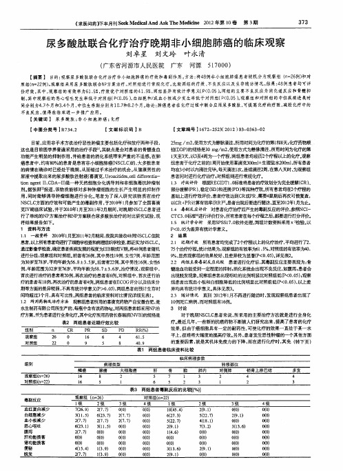 尿多酸肽联合化疗治疗晚期非小细胞肺癌的临床观察