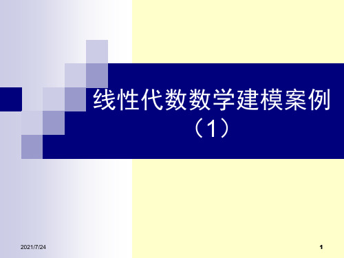 线性代数数学建模案例PPT课件