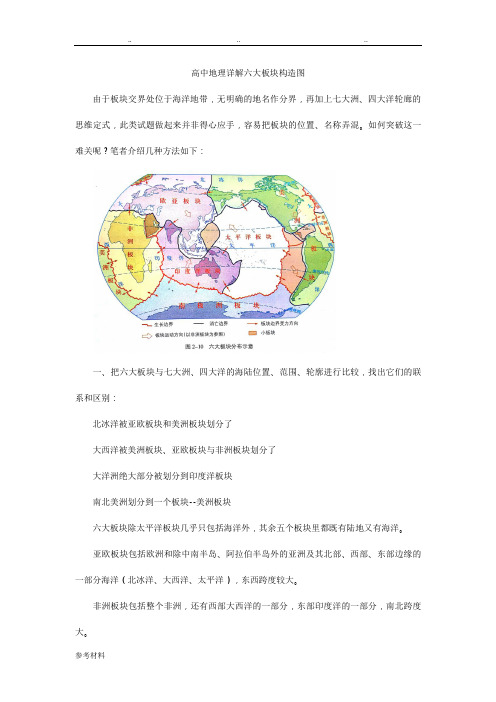 高中地理详细讲解六大板块构造图