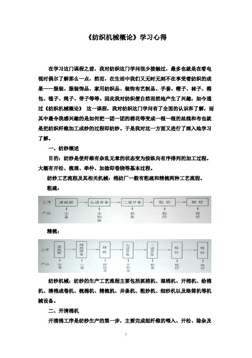 《纺织机械概论》学习心得