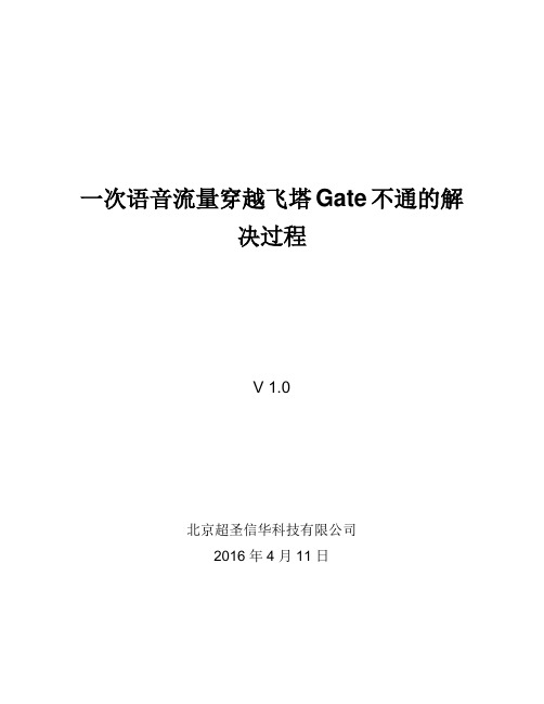 一次语音流量穿越飞塔Gate不通问题的解决过程