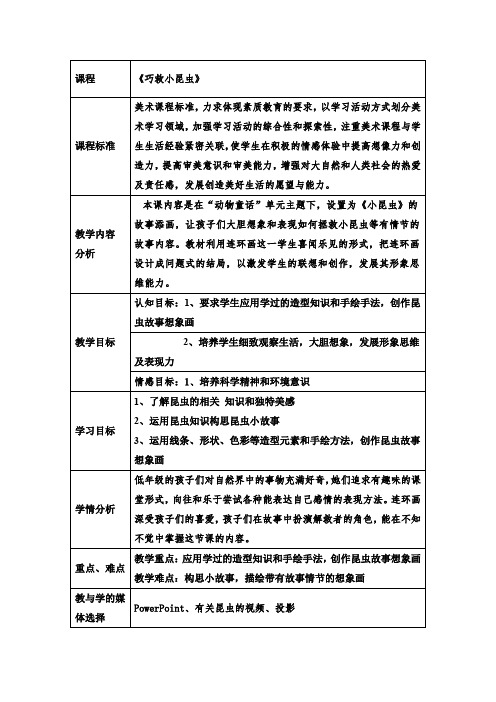 二年级上册美术教案-2.5 巧救小昆虫丨岭南版