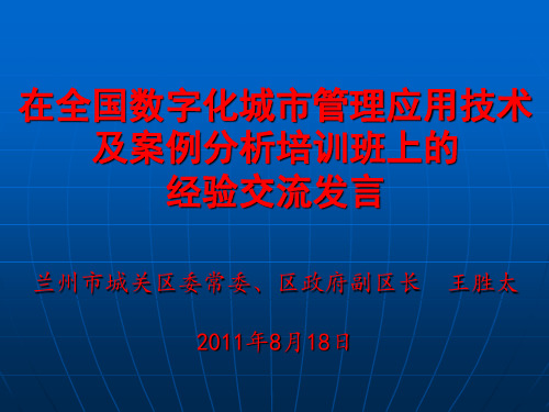 全国数字化城市管理经验交流