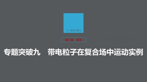 江苏专用2020版高考物理新增分大一轮复习第八章磁场专题突破九带电粒子在复合场中运动实例课