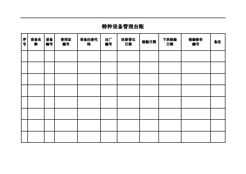 2022版《特种设备管理台账》模板