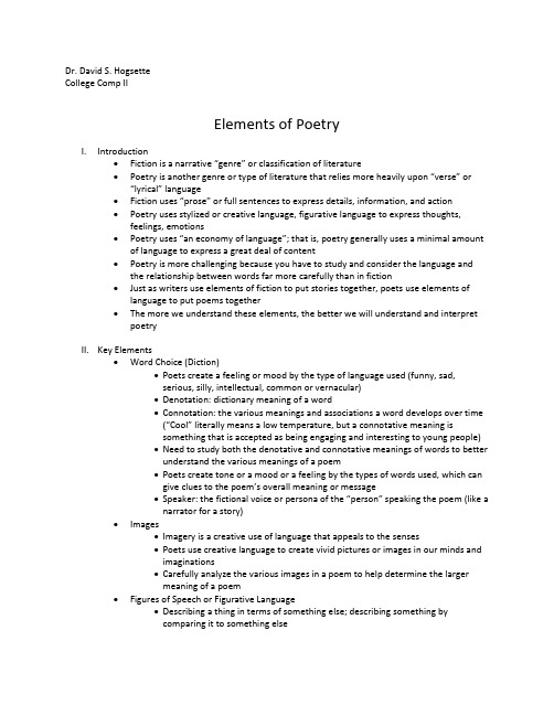 Elements of Poetry 英文诗歌中的文学要素