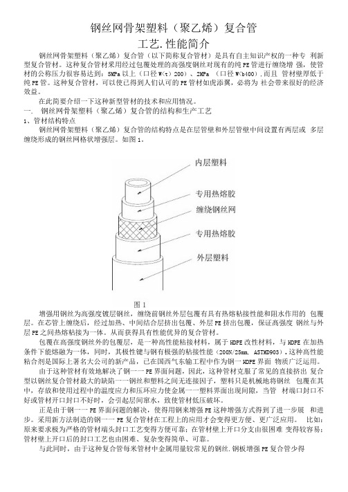 钢丝网骨架塑料(聚乙烯)复合管工艺、性能简介