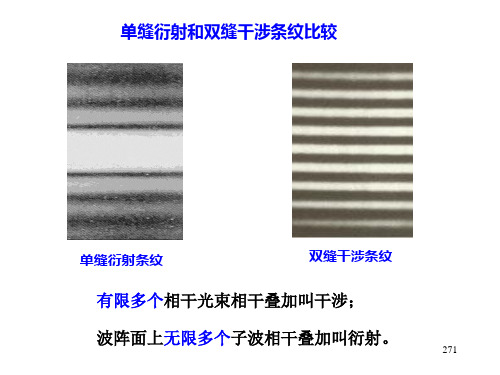 大学物理下第四章单缝衍射和双缝干涉条纹比较