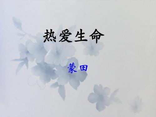 《热爱生命》课件