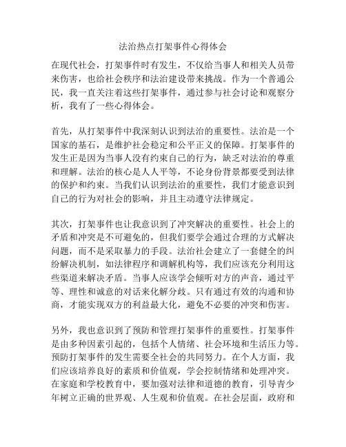 法治热点打架事件心得体会