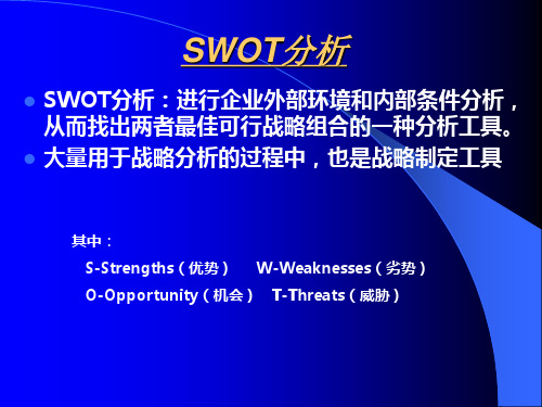 图4-2  SWOT分析矩阵