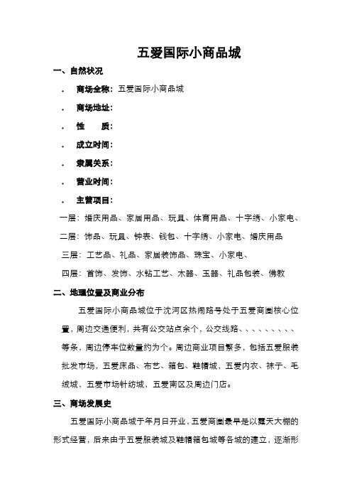 沈阳五爱国际小商品城市场调研报告.docx