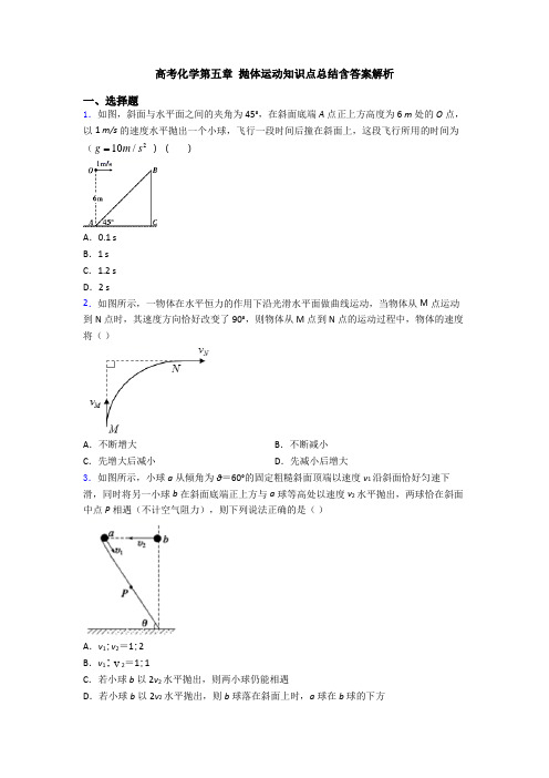 高考化学第五章 抛体运动知识点总结含答案解析